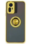 Newface Xiaomi Redmi Note 12S Kılıf Montreal Yüzüklü Silikon Kapak - Sarı