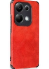 Newface Xiaomi Redmi Note 13 4G Kılıf Loop Deri Silikon - Kırmızı