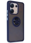 Newface Xiaomi Redmi Note 13 4G Kılıf Montreal Yüzüklü Silikon Kapak - Lacivert