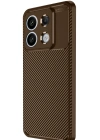 Newface Xiaomi Redmi Note 13 Pro 4G Kılıf Auto Focus Karbon Kapak - Kahverengi