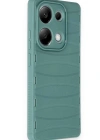 Newface Xiaomi Redmi Note 13 Pro 4G Kılıf Bibercas Silikon Kapak - Koyu Yeşil