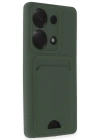 Newface Xiaomi Redmi Note 13 Pro 4G Kılıf Kelvin Kartvizitli Silikon - Koyu Yeşil