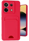Newface Xiaomi Redmi Note 13 Pro 5G Kılıf Kelvin Kartvizitli Silikon - Kırmızı