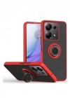 Newface Xiaomi Redmi Note 13 Pro 5G Kılıf Montreal Yüzüklü Silikon Kapak - Kırmızı