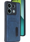 Newface Xiaomi Redmi Note 13 Pro 5G Kılıf Sara Kartvizitli Deri Kılıf - Lacivert