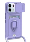 Newface Xiaomi Redmi Note 13 Pro 5G Kılıf Zuma Kartvizitli Yüzüklü Silikon - Lila
