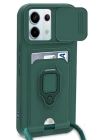 Newface Xiaomi Redmi Note 13 Pro 5G Kılıf Zuma Kartvizitli Yüzüklü Silikon - Yeşil