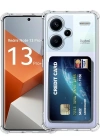 Newface Xiaomi Redmi Note 13 Pro Plus Kılıf Kart Şeffaf Silikon - Şeffaf