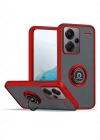 Newface Xiaomi Redmi Note 13 Pro Plus Kılıf Montreal Yüzüklü Silikon Kapak - Kırmızı
