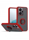 Newface Xiaomi Redmi Note 13 Pro Plus Kılıf Montreal Yüzüklü Silikon Kapak - Kırmızı