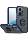 Newface Xiaomi Redmi Note 13 Pro Plus Kılıf Montreal Yüzüklü Silikon Kapak - Lacivert