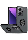Newface Xiaomi Redmi Note 13 Pro Plus Kılıf Montreal Yüzüklü Silikon Kapak - Siyah