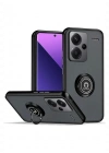 Newface Xiaomi Redmi Note 13 Pro Plus Kılıf Montreal Yüzüklü Silikon Kapak - Siyah