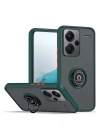 Newface Xiaomi Redmi Note 13 Pro Plus Kılıf Montreal Yüzüklü Silikon Kapak - Yeşil