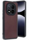 Newface Xiaomi Redmi Note 14 Pro 4G Kılıf Aras Deri Kapak - Bordo