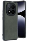 Newface Xiaomi Redmi Note 14 Pro 4G Kılıf Aras Deri Kapak - Koyu Yeşil