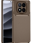 Newface Xiaomi Redmi Note 14 Pro 4G Kılıf Auto Focus Karbon Kapak - Kahverengi