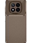 Newface Xiaomi Redmi Note 14 Pro 4G Kılıf Auto Focus Karbon Kapak - Kahverengi
