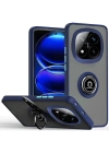 Newface Xiaomi Redmi Note 14 Pro 4G Kılıf Montreal Yüzüklü Silikon Kapak - Lacivert