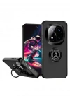 Newface Xiaomi Redmi Note 14 Pro 4G Kılıf Montreal Yüzüklü Silikon Kapak - Siyah