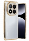 Newface Xiaomi Redmi Note 14 Pro 4G Kılıf Razer Lensli Silikon - Gold
