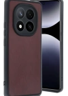 Newface Xiaomi Redmi Note 14 Pro 5G Kılıf Aras Deri Kapak - Bordo