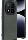 Newface Xiaomi Redmi Note 14 Pro 5G Kılıf Aras Deri Kapak - Koyu Yeşil