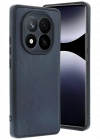 Newface Xiaomi Redmi Note 14 Pro 5G Kılıf Aras Deri Kapak - Lacivert
