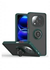 Newface Xiaomi Redmi Note 14 Pro Plus Kılıf Montreal Yüzüklü Silikon Kapak - Yeşil
