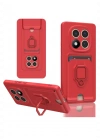 Newface Xiaomi Redmi Note 14 Pro Plus Kılıf Zuma Kartvizitli Yüzüklü Silikon - Kırmızı