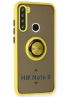 Newface Xiaomi Redmi Note 8 Kılıf Montreal Yüzüklü Silikon Kapak - Sarı