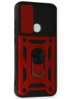 Newface Xiaomi Redmi Note 8 Kılıf Pars Lens Yüzüklü Silikon - Kırmızı