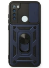 Newface Xiaomi Redmi Note 8 Kılıf Pars Lens Yüzüklü Silikon - Lacivert
