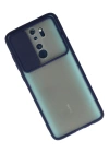 Newface Xiaomi Redmi Note 8 Pro Kılıf Palm Buzlu Kamera Sürgülü Silikon - Lacivert