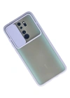 Newface Xiaomi Redmi Note 8 Pro Kılıf Palm Buzlu Kamera Sürgülü Silikon - Lila