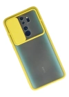 Newface Xiaomi Redmi Note 8 Pro Kılıf Palm Buzlu Kamera Sürgülü Silikon - Sarı