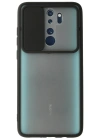 Newface Xiaomi Redmi Note 8 Pro Kılıf Palm Buzlu Kamera Sürgülü Silikon - Siyah