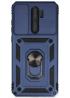 Newface Xiaomi Redmi Note 8 Pro Kılıf Pars Lens Yüzüklü Silikon - Lacivert