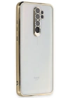 Newface Xiaomi Redmi Note 8 Pro Kılıf Razer Lensli Silikon - Gold