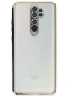 Newface Xiaomi Redmi Note 8 Pro Kılıf Razer Lensli Silikon - Gold