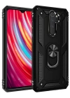 Newface Xiaomi Redmi Note 8 Pro Kılıf Sofya Yüzüklü Silikon Kapak - Siyah