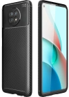 Newface Xiaomi Redmi Note 9 5G Kılıf Auto Focus Karbon Kapak - Siyah