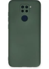 Newface Xiaomi Redmi Note 9 Kılıf Nano içi Kadife Silikon - Koyu Yeşil