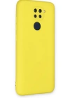 Newface Xiaomi Redmi Note 9 Kılıf Nano içi Kadife Silikon - Sarı