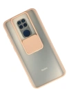 Newface Xiaomi Redmi Note 9 Kılıf Palm Buzlu Kamera Sürgülü Silikon - Pembe