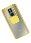 Newface Xiaomi Redmi Note 9 Kılıf Palm Buzlu Kamera Sürgülü Silikon - Sarı