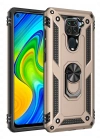 Newface Xiaomi Redmi Note 9 Kılıf Sofya Yüzüklü Silikon Kapak - Gold