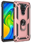 Newface Xiaomi Redmi Note 9 Kılıf Sofya Yüzüklü Silikon Kapak - Rose
