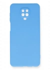 Newface Xiaomi Redmi Note 9 Pro Kılıf Nano içi Kadife Silikon - Mavi