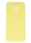 Newface Xiaomi Redmi Note 9 Pro Kılıf Nano içi Kadife Silikon - Sarı